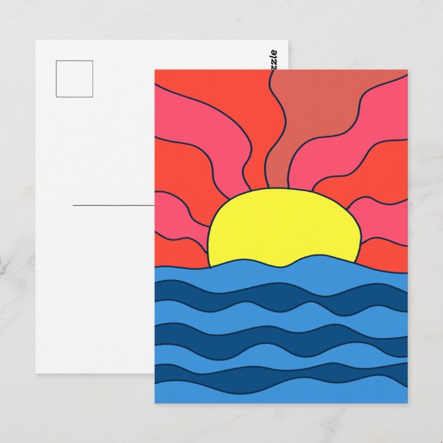 Sunset and Waves Postcard (Front/Back)