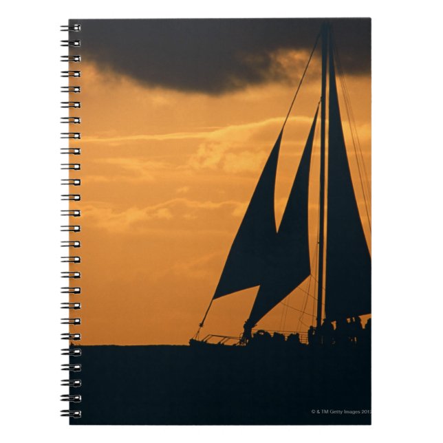 Sunset and Yacht 2 Notebook (Front)