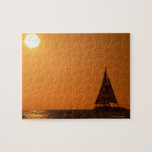 Sunset and Yacht Jigsaw Puzzle