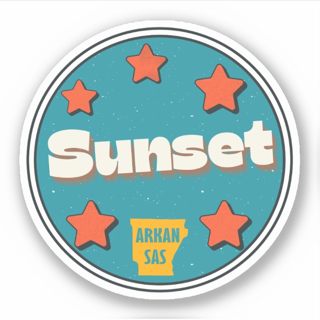 Sunset, Arkansas  Sticker (Front)