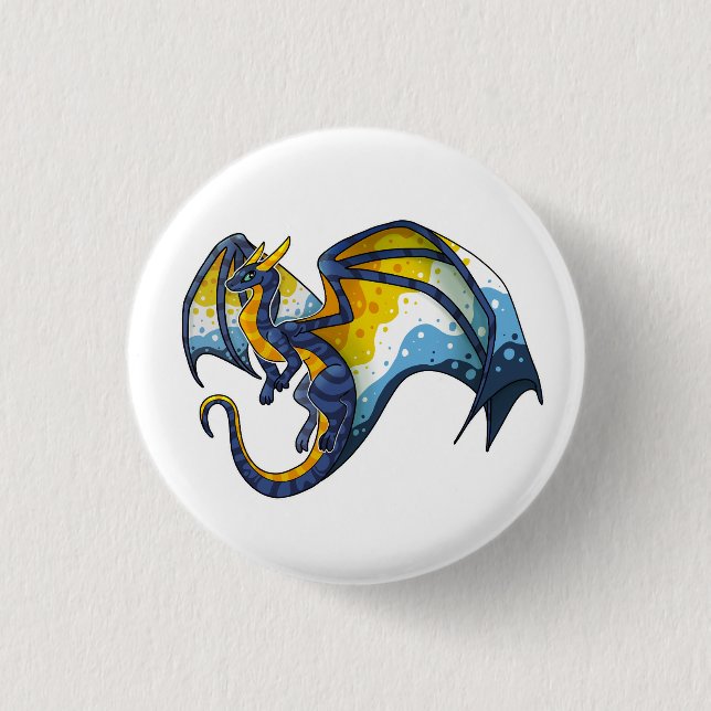 "Sunset" Aroace Pride Dragon 3 Cm Round Badge (Front)