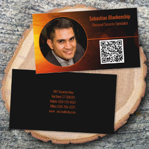 Sunset Art Security Pro Custom Photo QR Code Business Card
