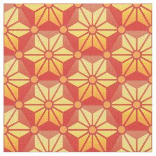 Sunset Asanoha - Traditional Japanese Pattern Fabric