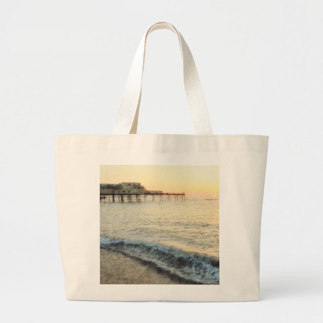 Sunset at Aberystwyth Large Tote Bag (Front)