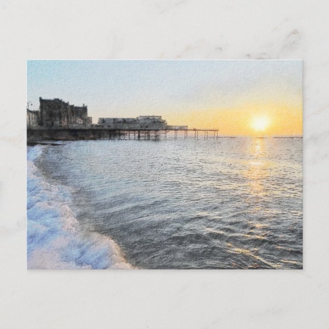 Sunset at Aberystwyth Postcard (Front)