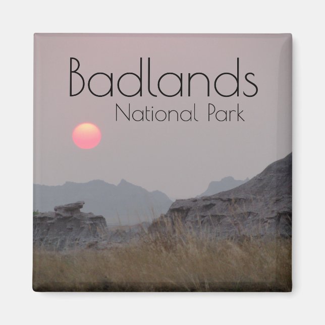 Sunset at Badlands National Park Magnet (Front)