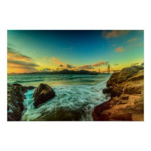 Sunset at Baker Beach Poster