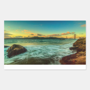 Sunset at Baker Beach Rectangular Sticker