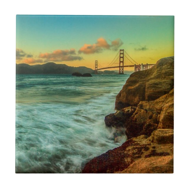 Sunset at Baker Beach Tile (Front)