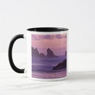 Sunset at Bandon Beach Sea Stacks. Mug