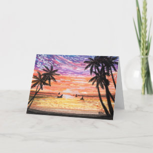 Sunset At Bay Card