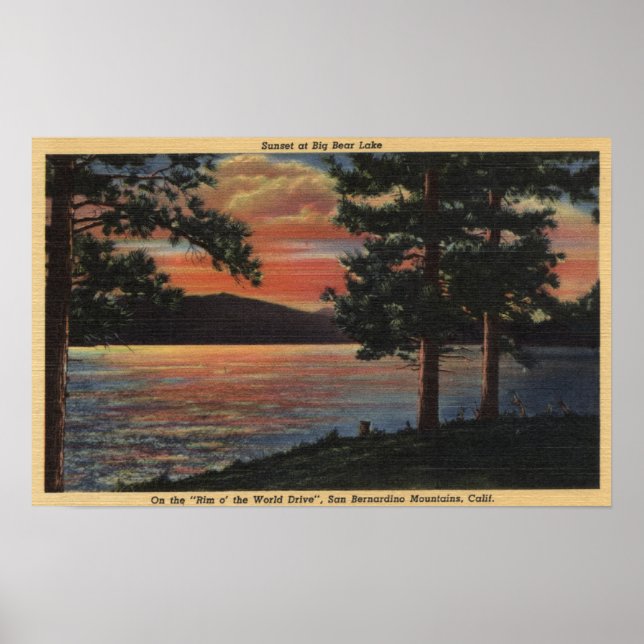 Sunset at Big Bear Lake Poster (Front)