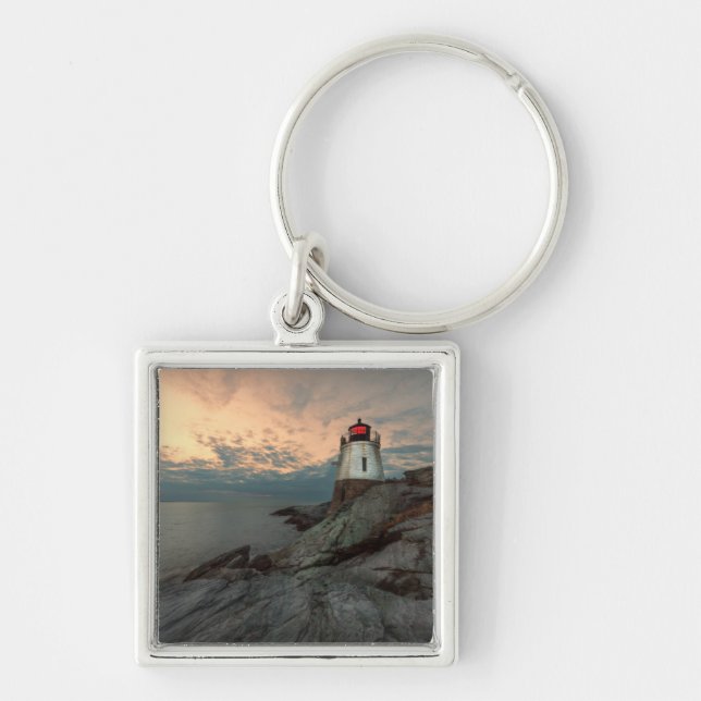 Sunset At Castle Hill Lighthouse Key Ring (Front)