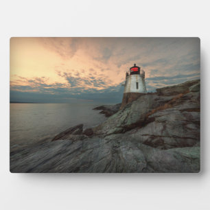 Sunset At Castle Hill Lighthouse Plaque
