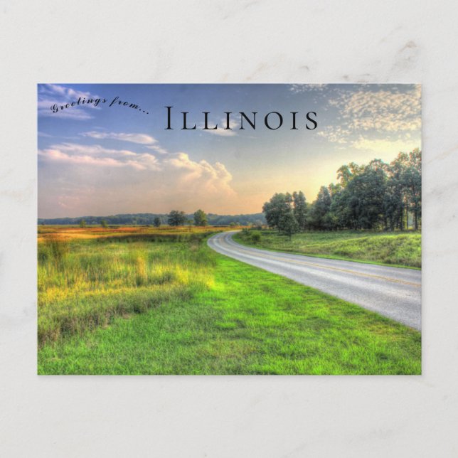 Sunset at Chain O Lakes State Park Illinois Postcard (Front)