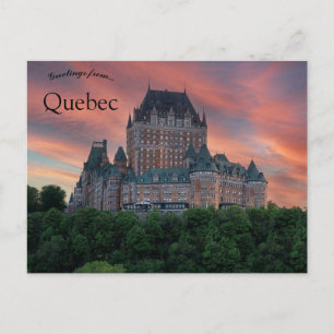 Sunset at Chateau Frontenac Quebec Canada Postcard