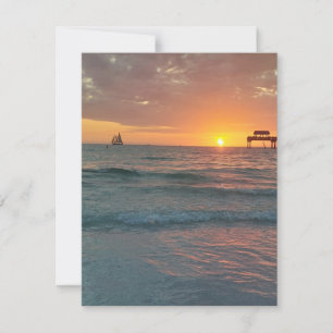 Sunset at Clearwater Beach Magnet Thank You Card