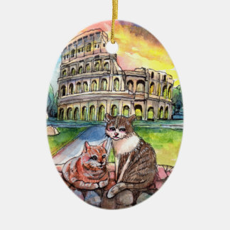 Sunset at Coliseum Ceramic Tree Decoration