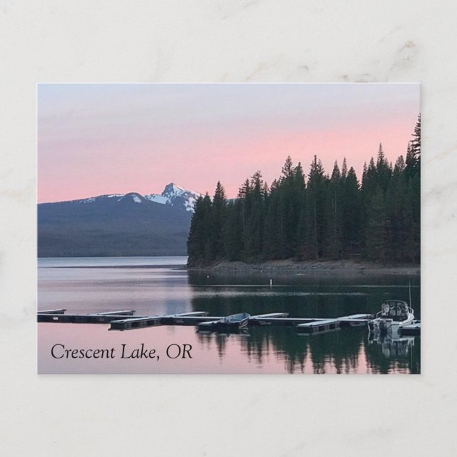 Sunset at Crescent Lake, Oregon Postcard (Front)