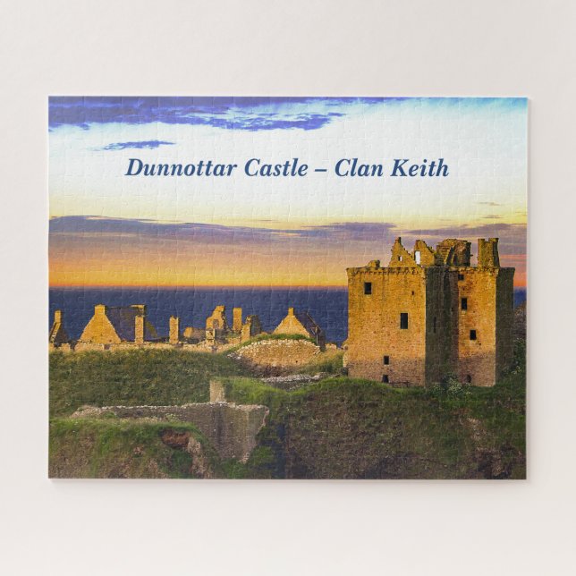 Sunset At Dunnottar Castle – Scottish Clan Keith Jigsaw Puzzle (Horizontal)