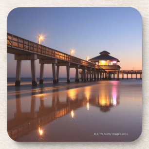 Sunset at Fishing Pier, Fort Myers Beach, Coaster