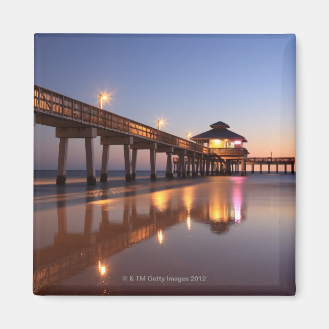 Sunset at Fishing Pier, Fort Myers Beach, Magnet (Front)