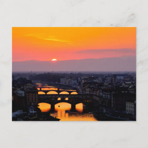 Sunset at Florence, Italy Postcard