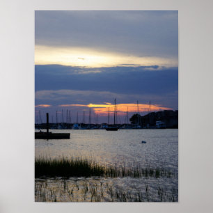 Sunset At Folly Harbour Poster