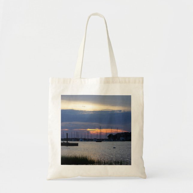 Sunset At Folly Harbour Tote Bag (Front)