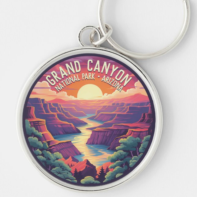 Sunset at Grand Canyon National Park Arizona Key Ring (Front)
