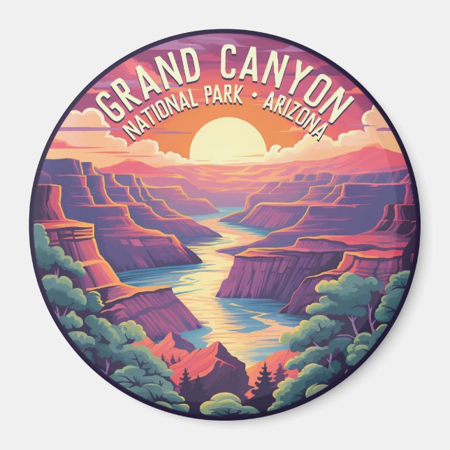 Sunset at Grand Canyon National Park Arizona Magnet (Front)