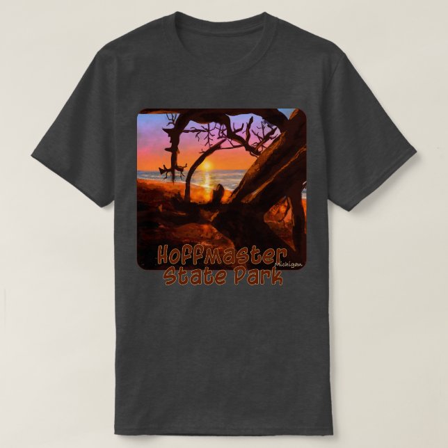 Sunset At Hoffmaster State Park Michigan T-Shirt (Design Front)