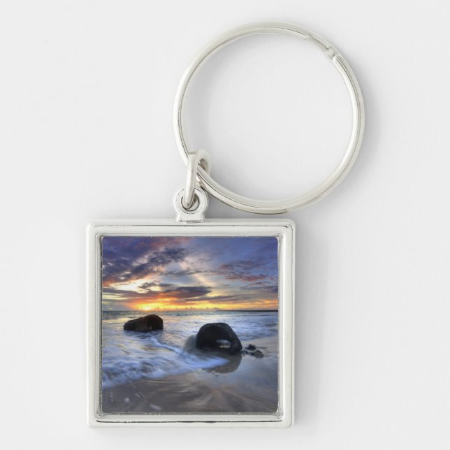 Sunset At Kedonganan Beach Key Ring (Front)