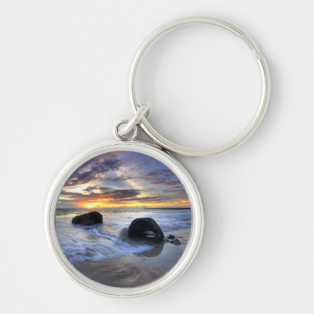 Sunset At Kedonganan Beach Key Ring (Front)