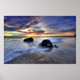 Sunset At Kedonganan Beach Poster