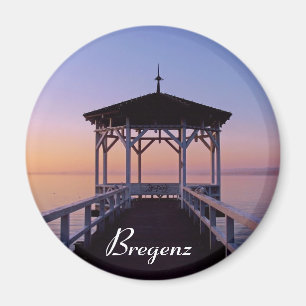 Sunset at Lake Constance in Bregenz in Austria Magnet