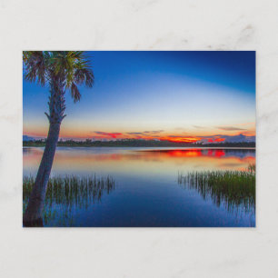 Sunset at Lake Zobel, Fort Pierce, Florida Postcard