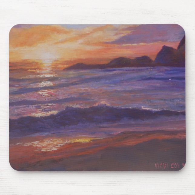 Sunset at Martin's Beach Half Moon Bay Mouse Pad (Front)