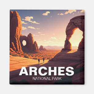 Sunset at Moab Utah Arches National Park Magnet
