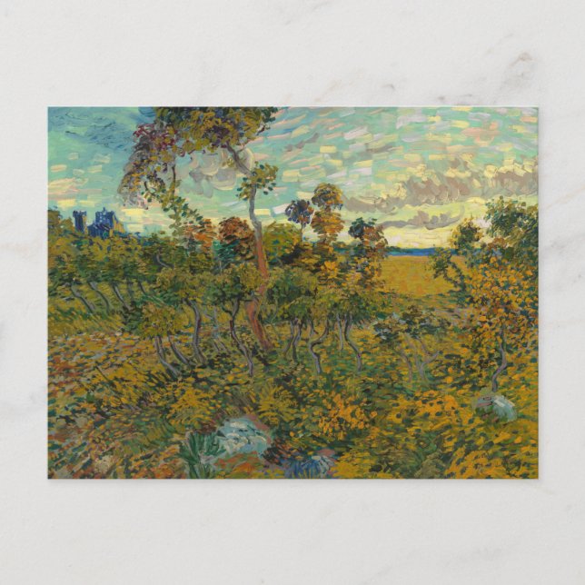 Sunset at Montmajour by Vincent Van Gogh Postcard (Front)