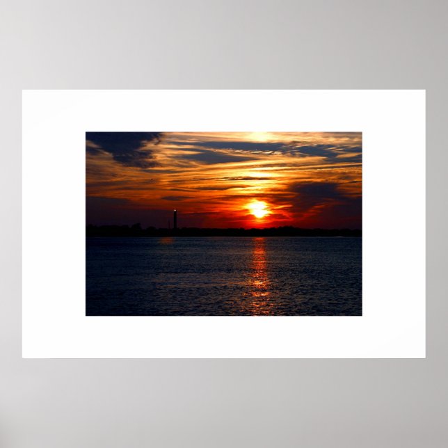 Sunset at Oak Island Poster (Front)