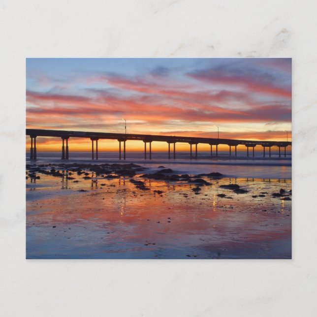 Sunset at Ocean Beach Postcard (Front)