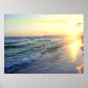 Sunset at Panama City Beach Florida Poster