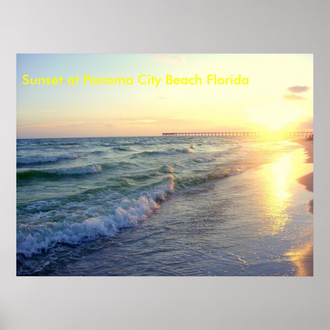 Sunset at Panama City Beach Florida Poster (Front)