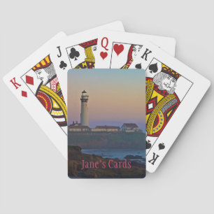 Sunset at Pigeon Point Lighthouse California Playing Cards