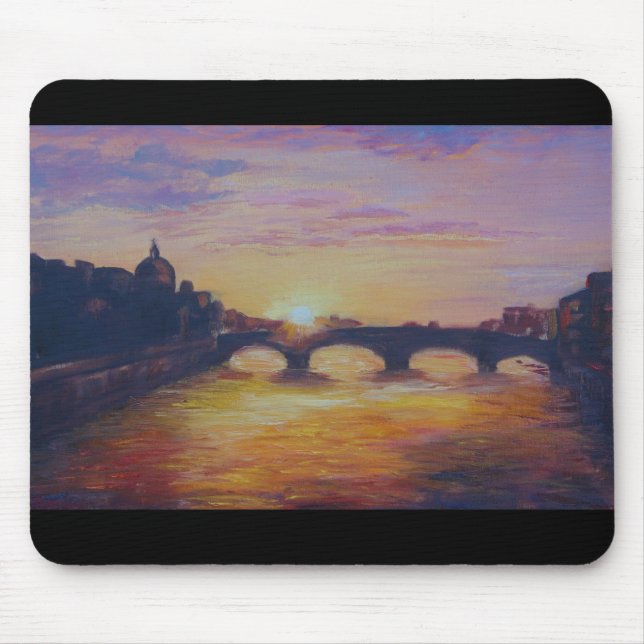 Sunset at Ponte Vecchio Mouse Pad (Front)