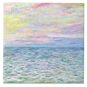 Sunset at Pourville by Monet Ceramic Tile