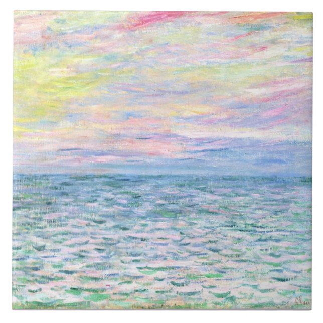 Sunset at Pourville by Monet Ceramic Tile (Front)
