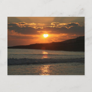 Sunset at Praia Da Luz Beach, Algarve, Portugal Postcard