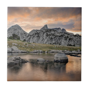 Sunset at Pyramid Lake Ceramic Tile
